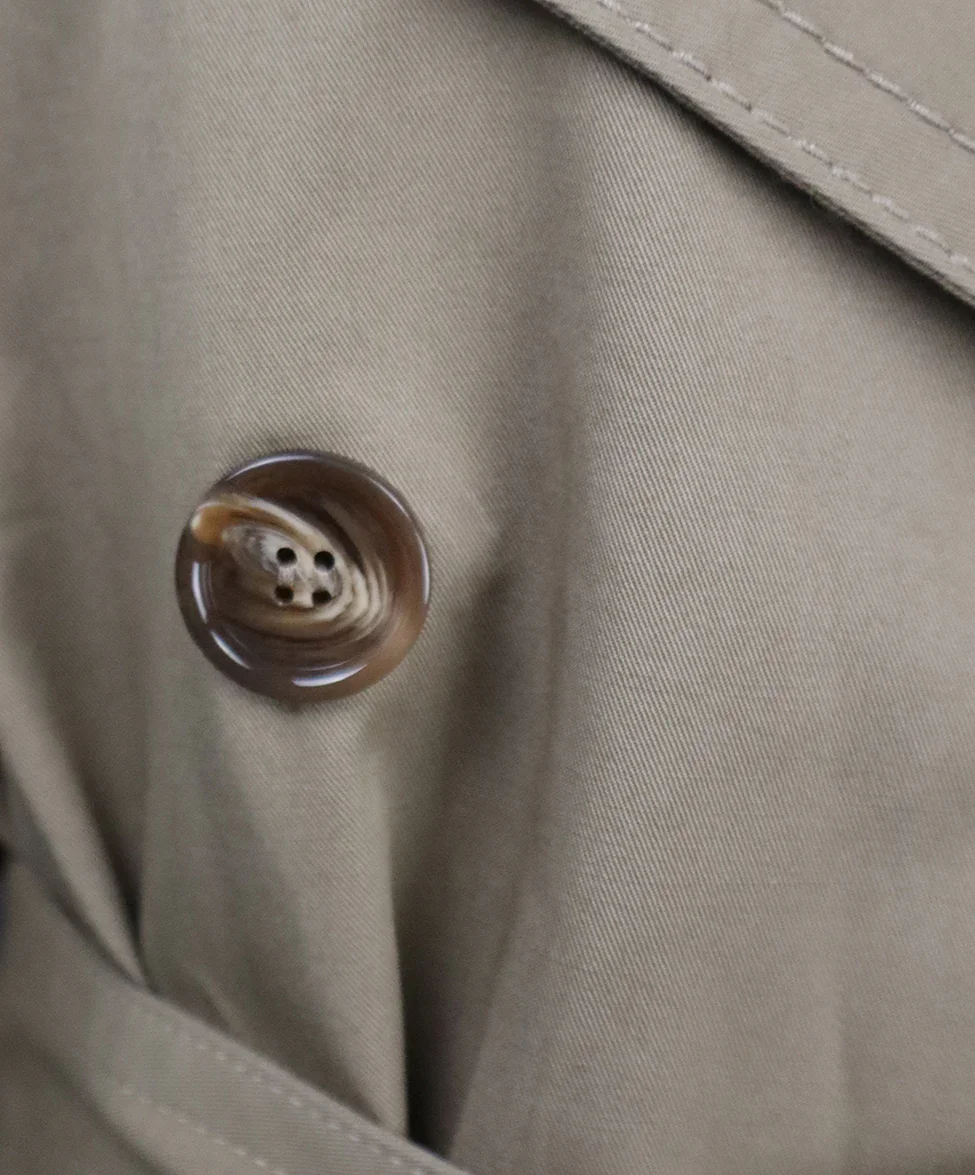 Acne Studios Trenchcoat Neutral Khaki Cotton with Belt sz 8 - Image 6
