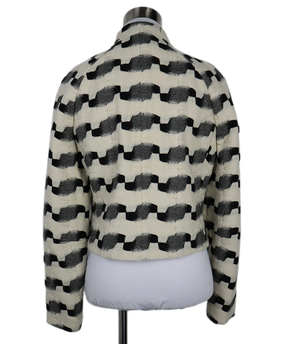 Akris B&W Knit Wool Jacket sz 6 - Image 3