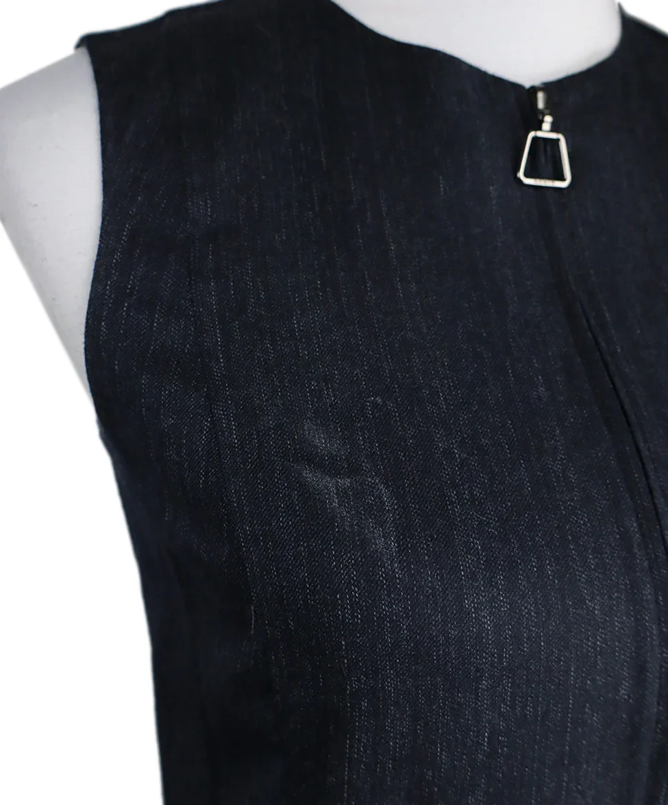 Akris Denim Striped Dress Set sz 8 - Image 7