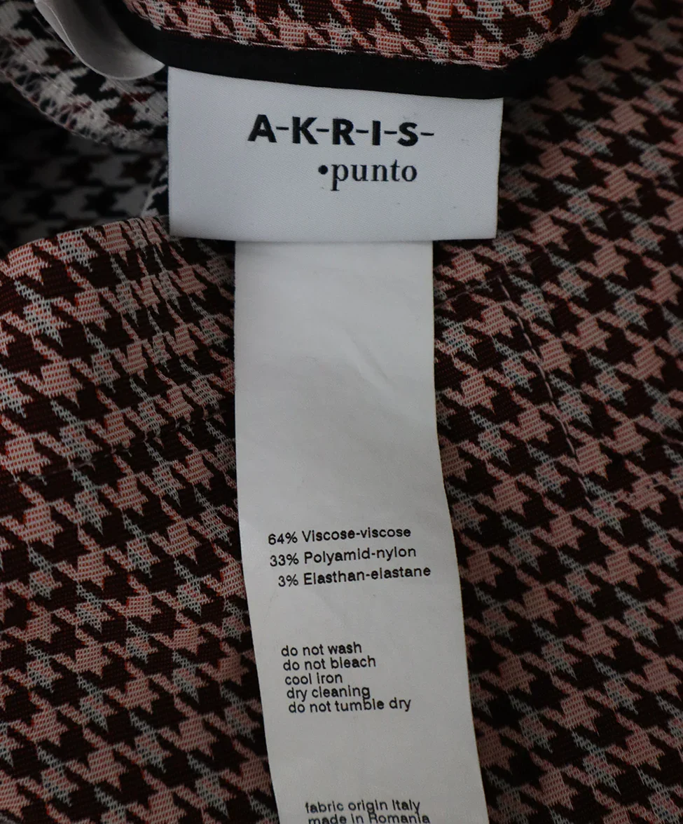 Akris Punto Brown & Pink Herringbone Pants sz 14 - Image 3