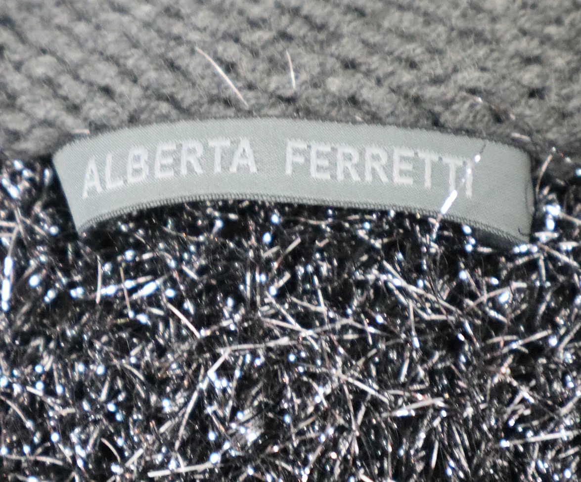 Alberta Ferretti Silver Lurex Cardigan sz 10 - Image 4