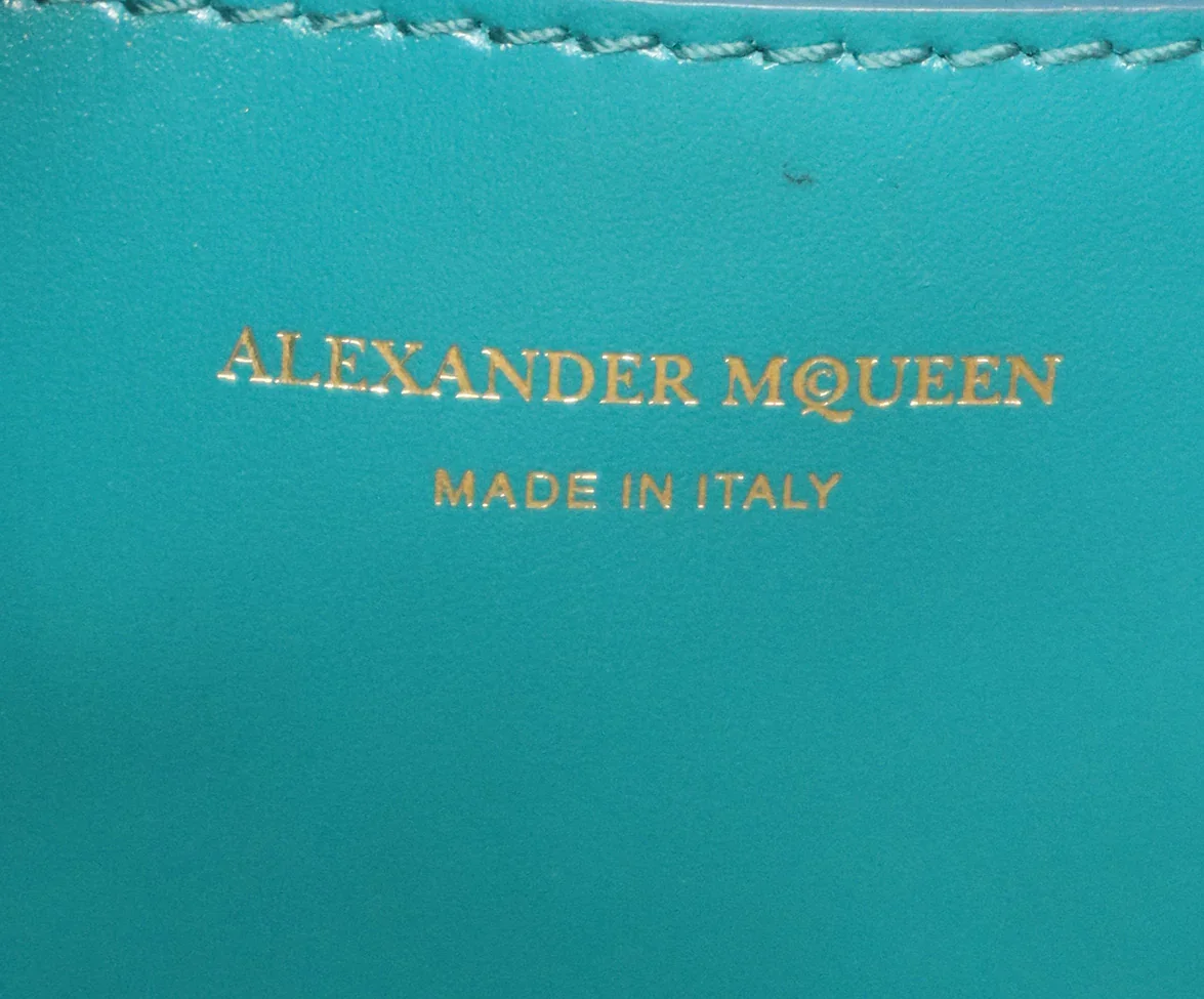 Alexander McQueen Turquoise Leather Tote - Image 9