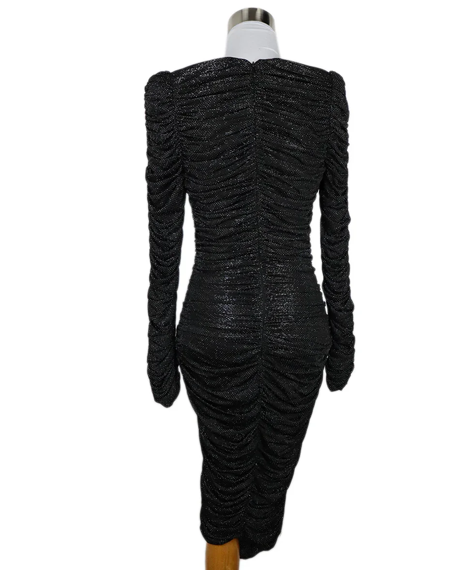 Alexandre Vauthier Black & Silver Ruched Dress sz 0 - Image 3