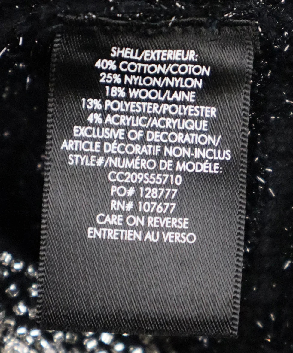 Alice + Olivia Black & Silver Beaded Collar Cardigan sz 2 - Image 5