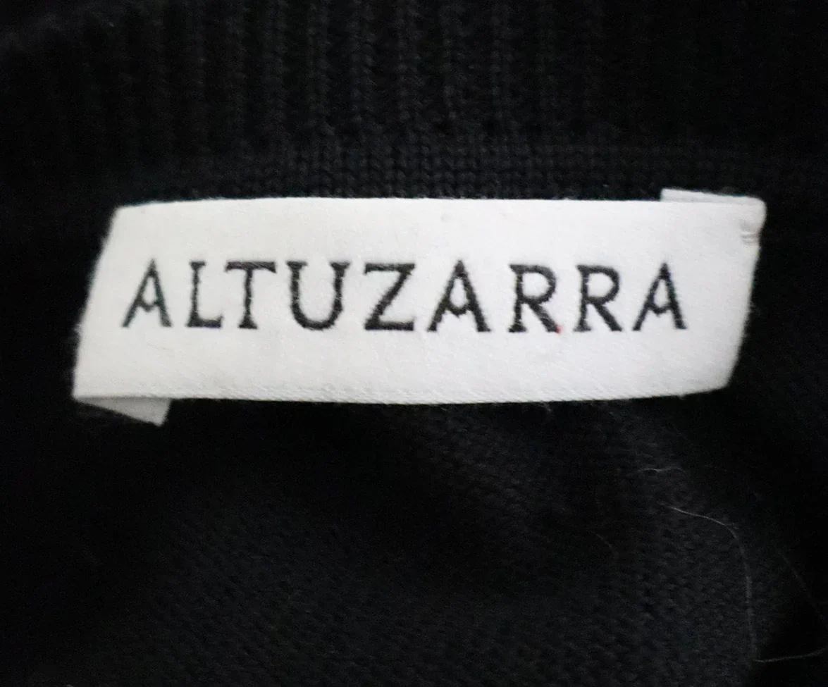 Altazurra Black Merino Sweater with Pearl Buttons sz 4 - Image 4