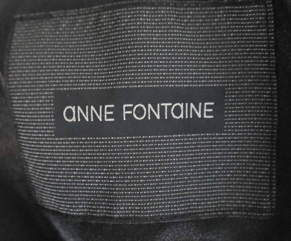 Anne Fontaine Black Leather Wool Jacket sz 0 - Image 3