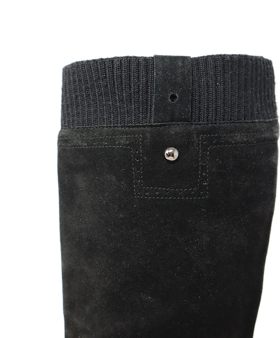Aquatalia Black Suede & Knit Boots sz 10 - Image 5