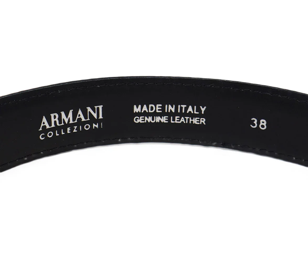 Armani Collezioni Black Satin Belt - Image 4