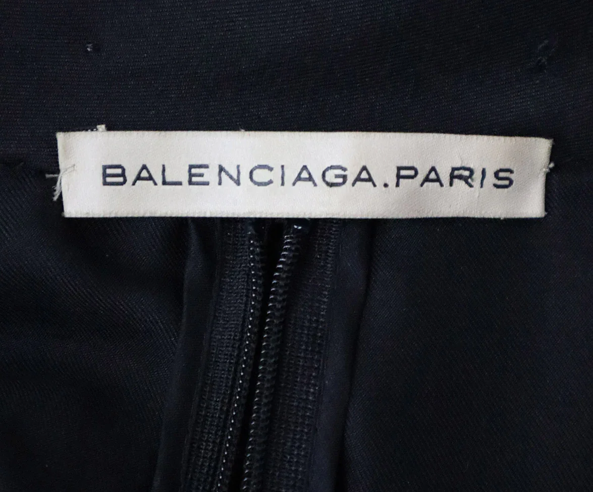 Balenciaga Black Silk Dress sz 4 - Image 4