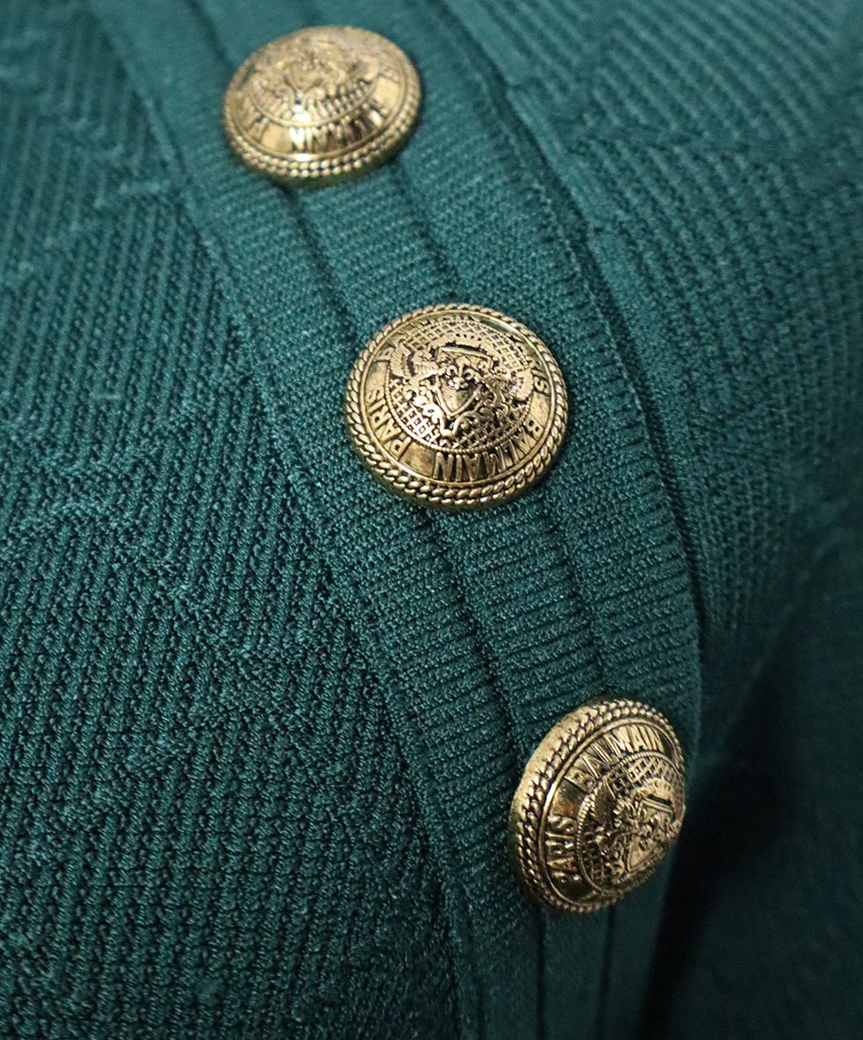 Balmain Dark Green Viscose Polyester Sweater sz 2 - Image 4