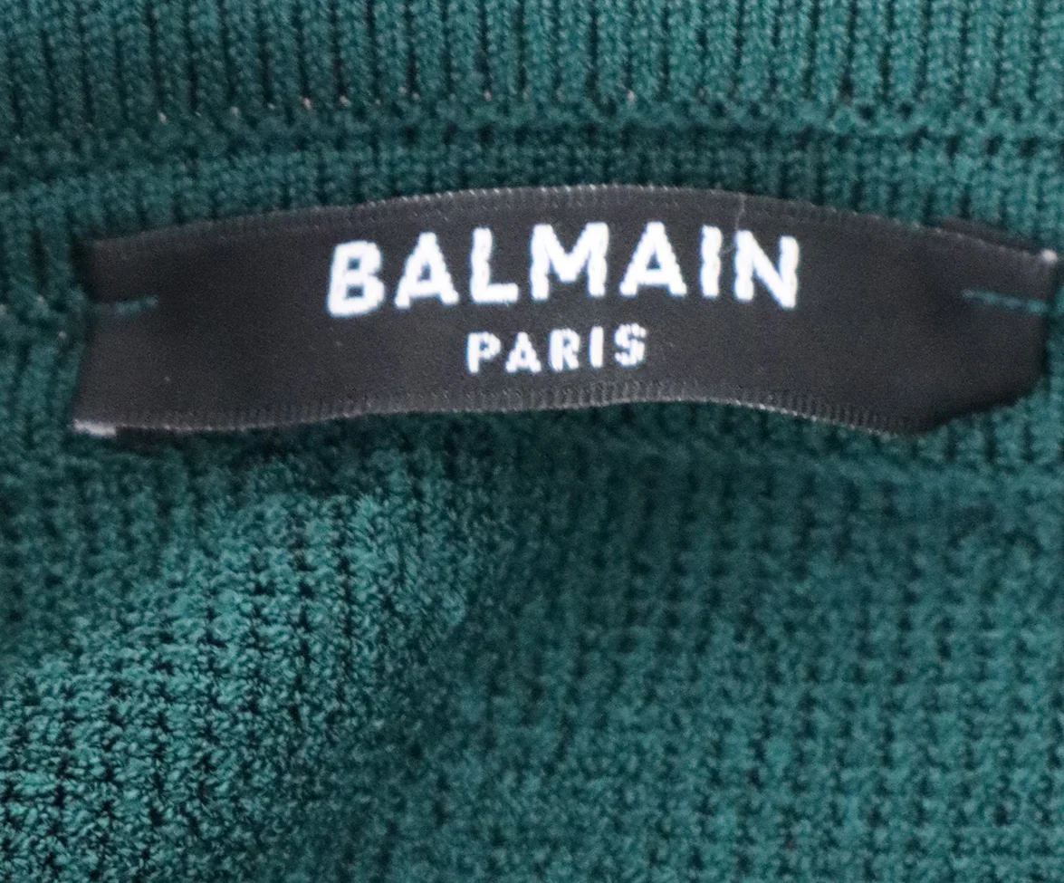 Balmain Dark Green Viscose Polyester Sweater sz 2 - Image 5