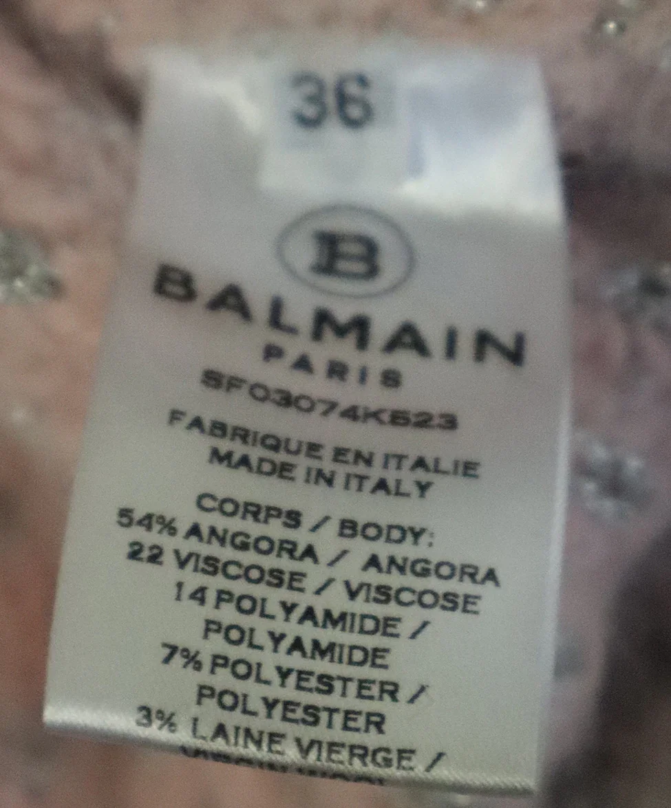 Balmain Pink Silver Angora Polyamide Sweater sz 4 - Image 5