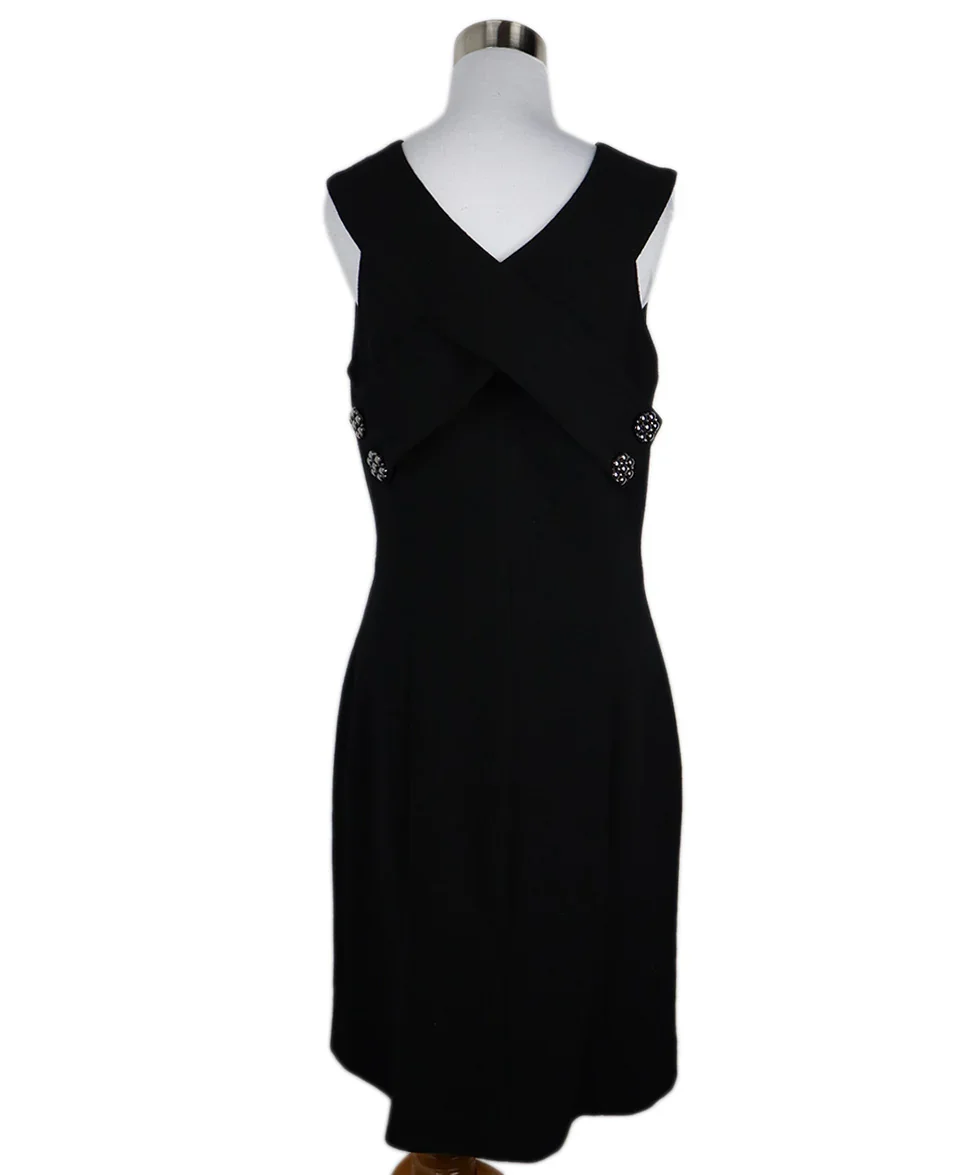Bottega Veneta Black Wool & Silver Button Dress sz 6 - Image 3