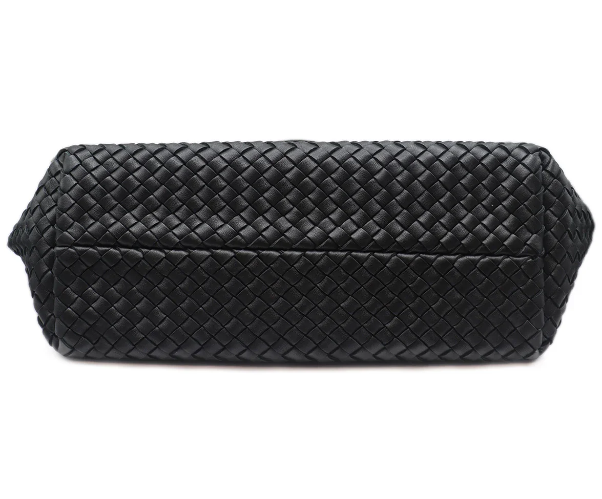 Bottega Veneta Black Woven Leather Handbag - Image 4