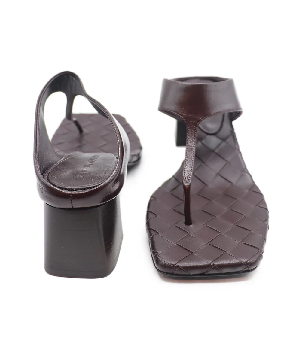 Bottega Veneta Brown Woven Leather Sandals Sz. 85 - Image 3