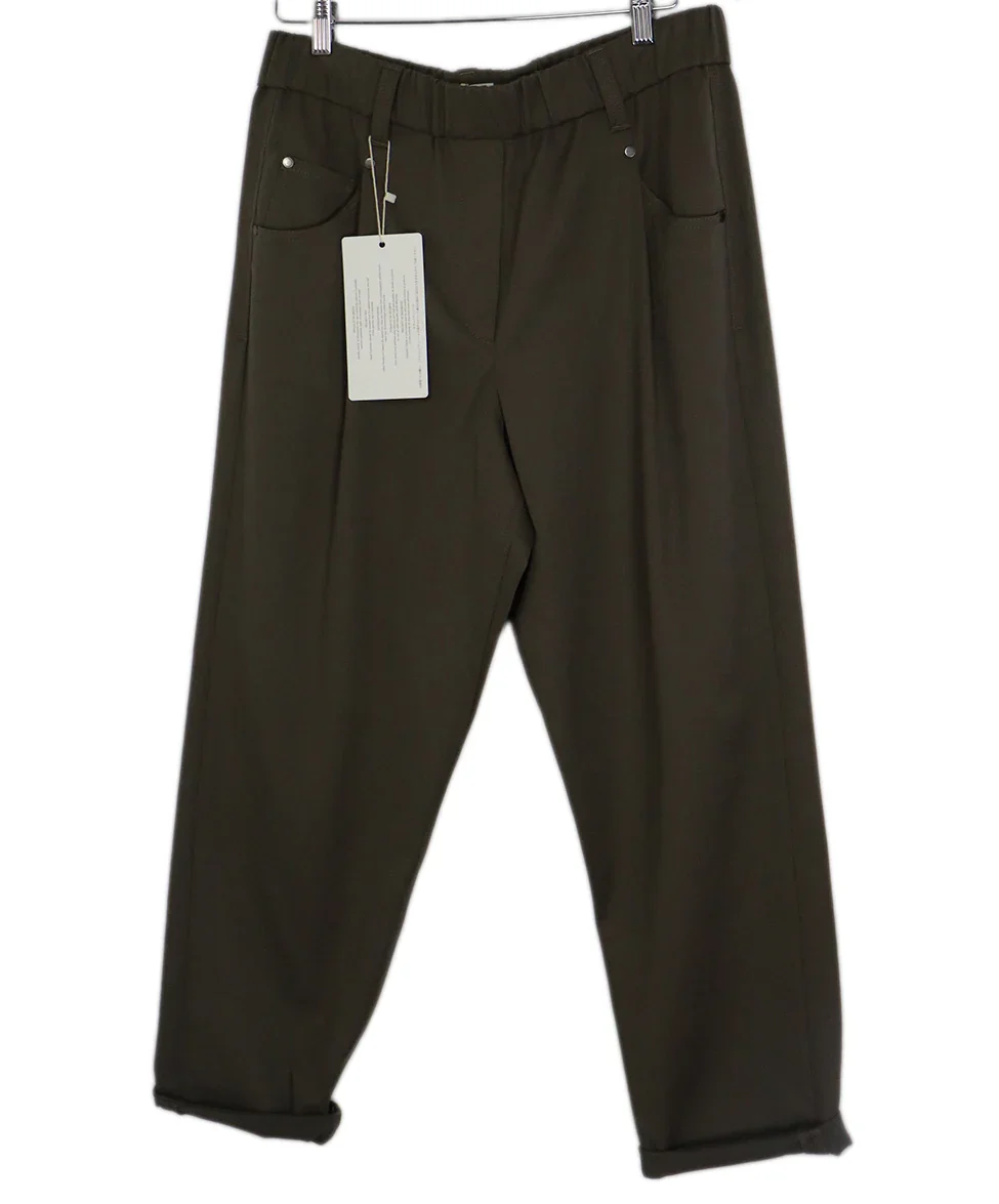 Brunello Cucinelli Beige Cotton Pants sz 10 - Image 5