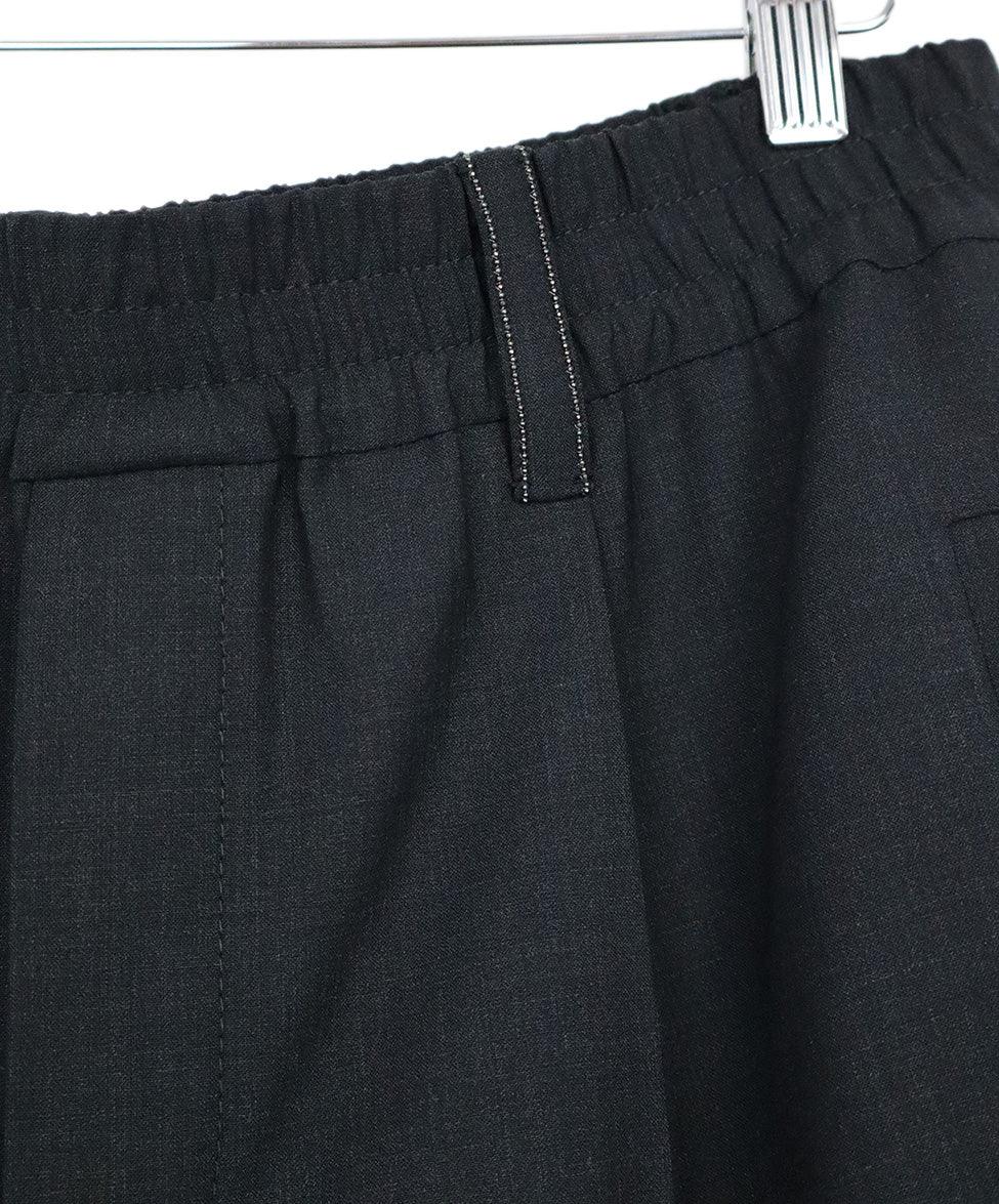 Brunello Cucinelli Charcoal Beaded Wool Pants sz 12 - Image 5