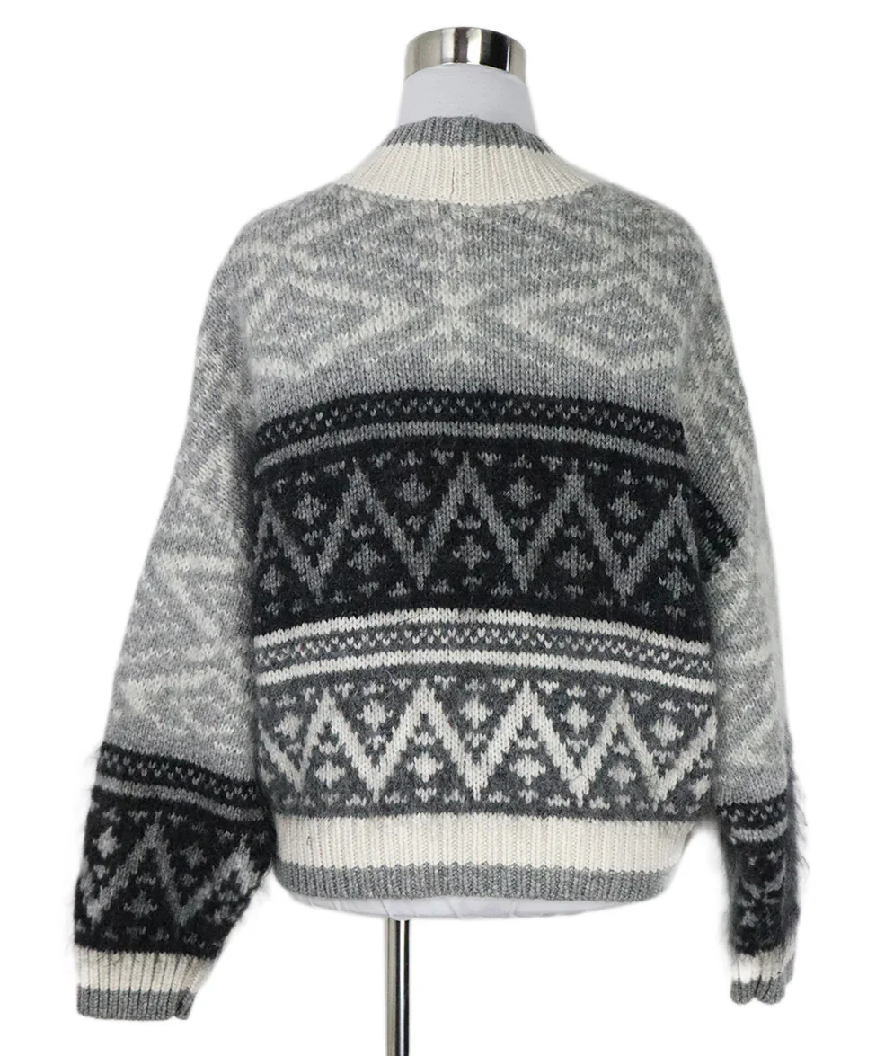 Brunello Cucinelli Grey & Black Cashmere Cardigan sz 4 - Image 3