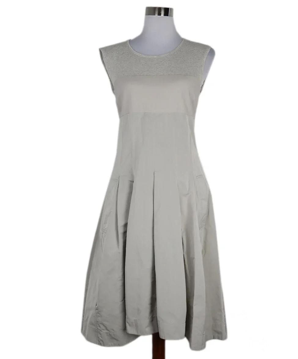 Brunello Cucinelli Grey Cotton Sleeveless Dress sz 4