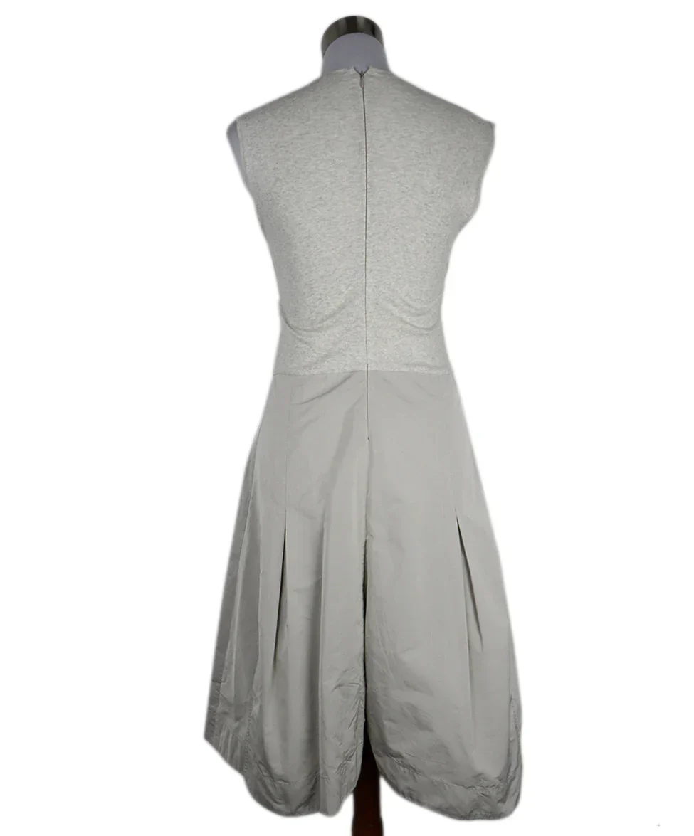 Brunello Cucinelli Grey Cotton Sleeveless Dress sz 4 - Image 3