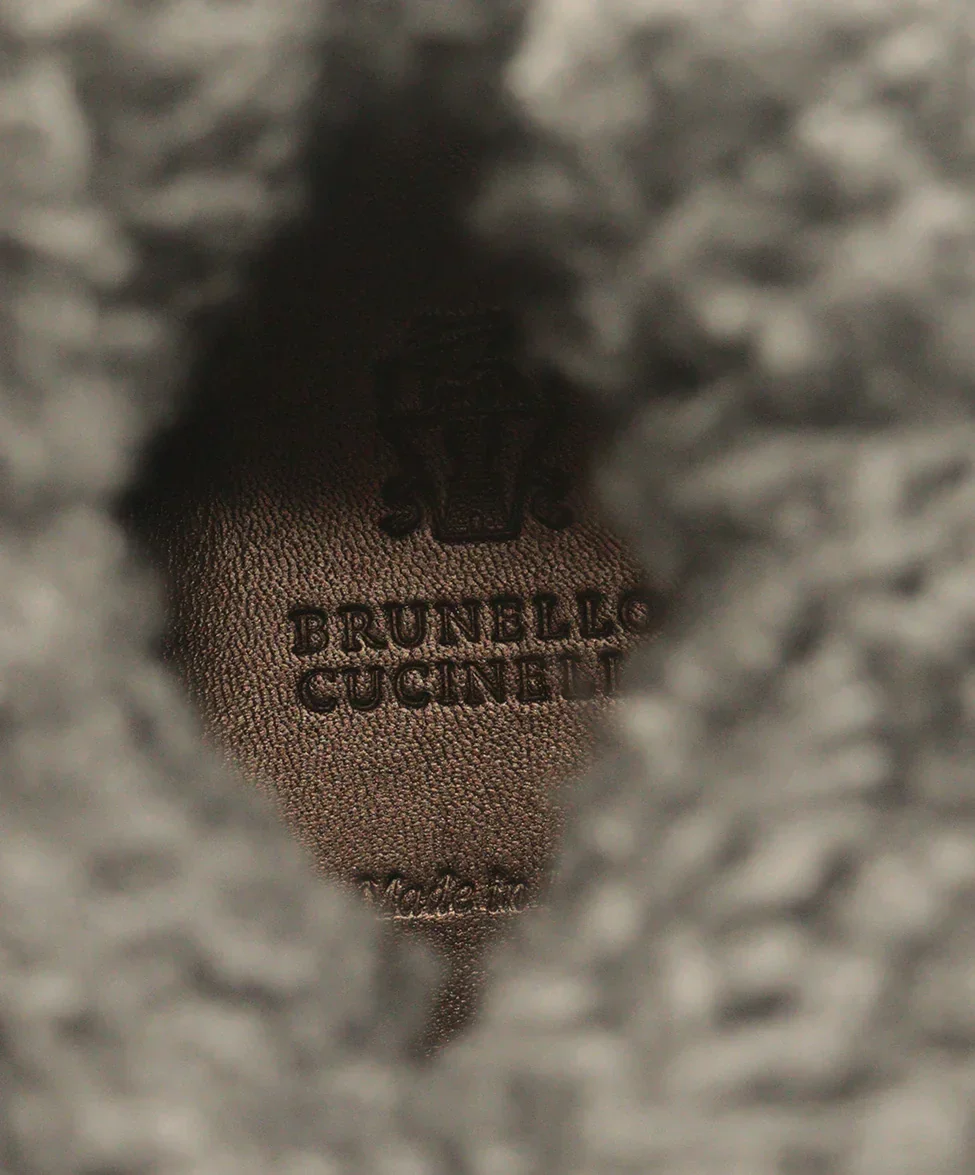 Brunello Cucinelli Grey Wool With Taupe Suede Shearling Boots sz 8 - Image 8