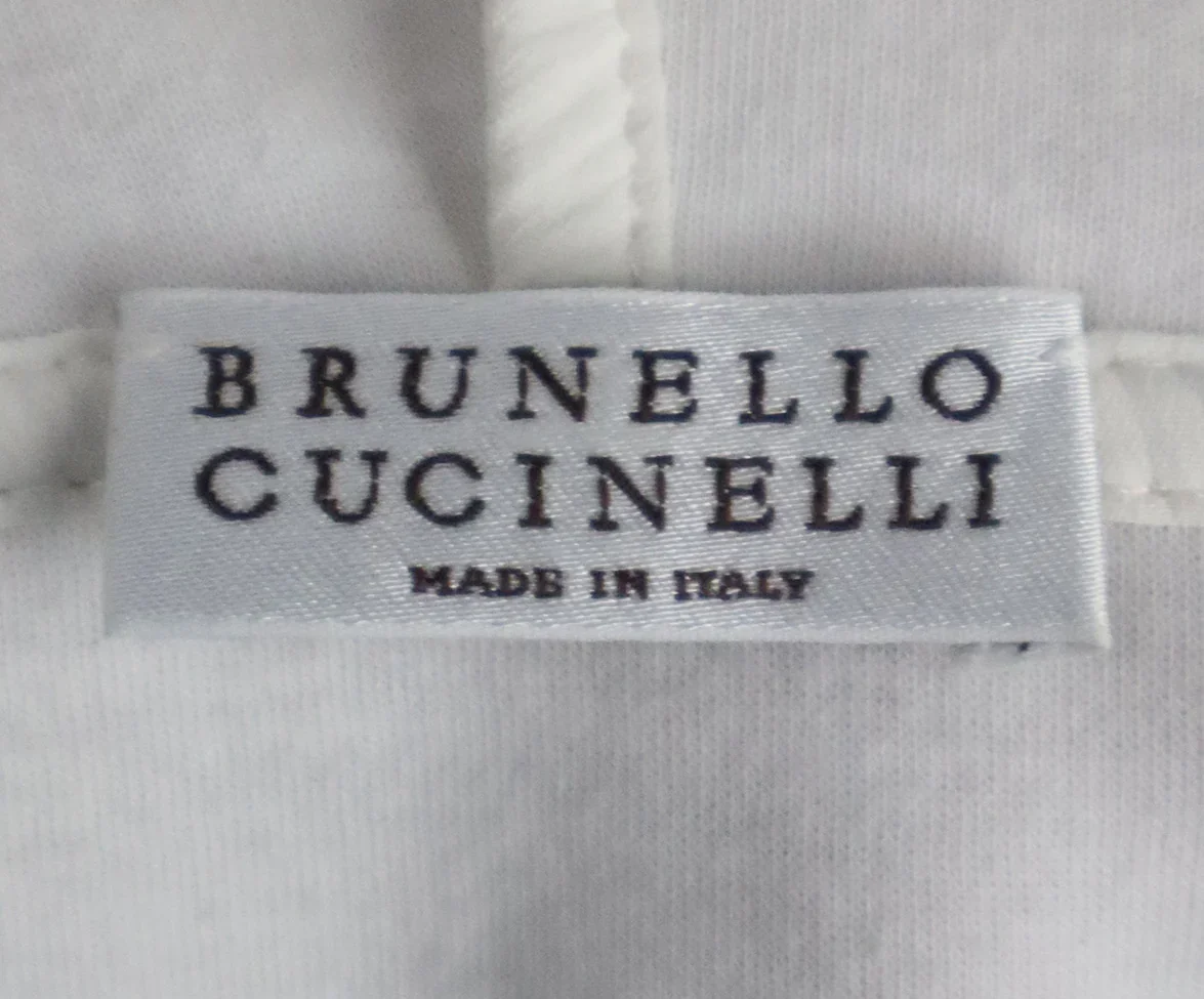 Brunello Cucinelli Ivory Cotton & Silk Hoodie sz 2 - Image 4