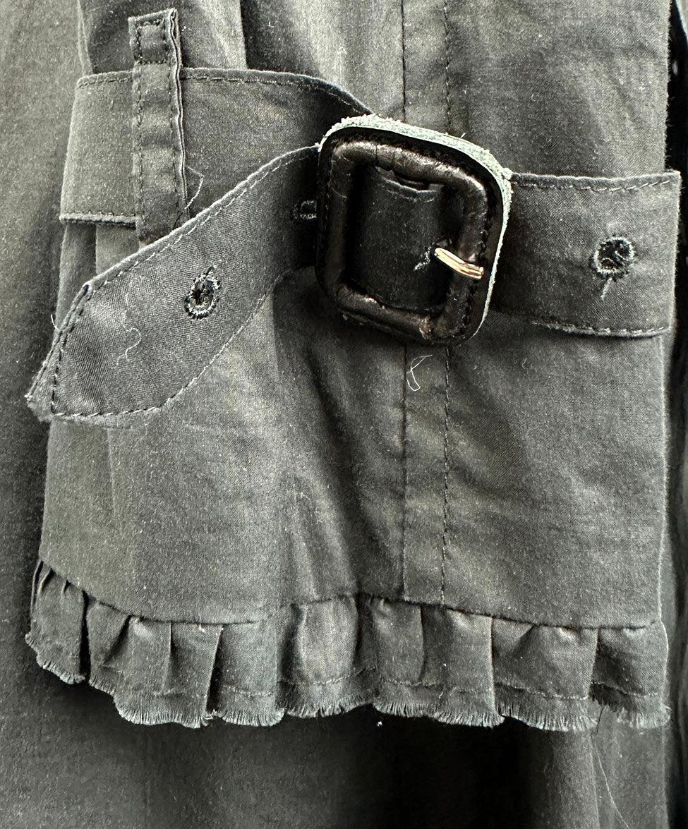 Burberry Black Cotton Trenchcoat W/Belt sz 2 - Image 9