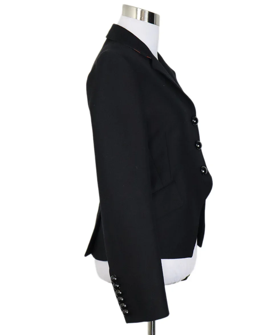 Burberry Black Wool Jacket sz 4 - Image 2