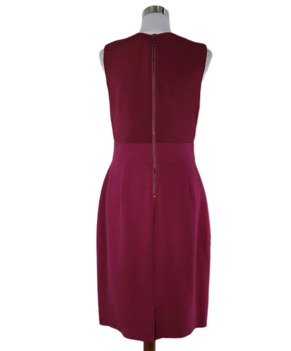 Burberry Fuchsia Silk Dress sz 12 - Image 3