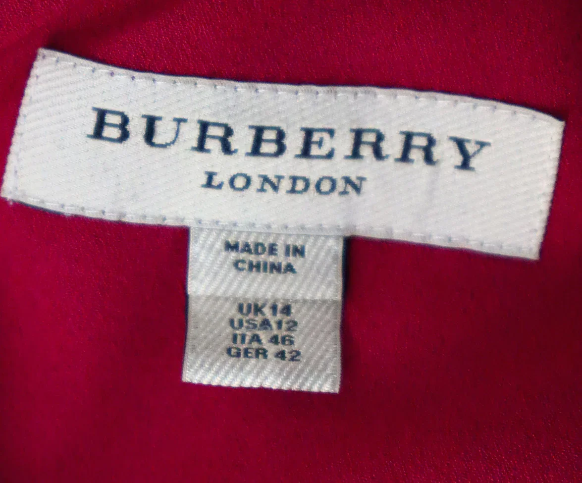 Burberry Fuchsia Silk Dress sz 12 - Image 4