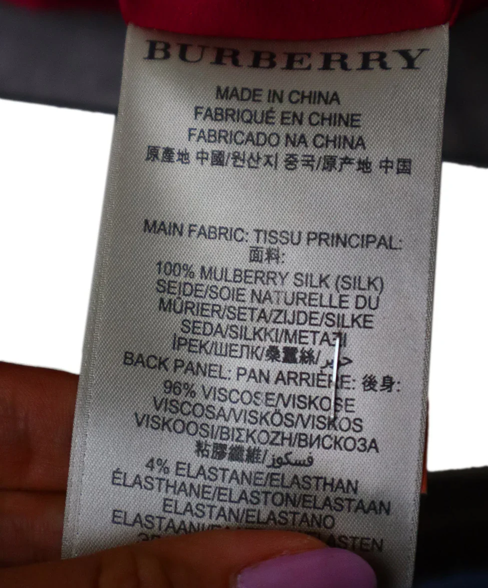 Burberry Fuchsia Silk Dress sz 12 - Image 5