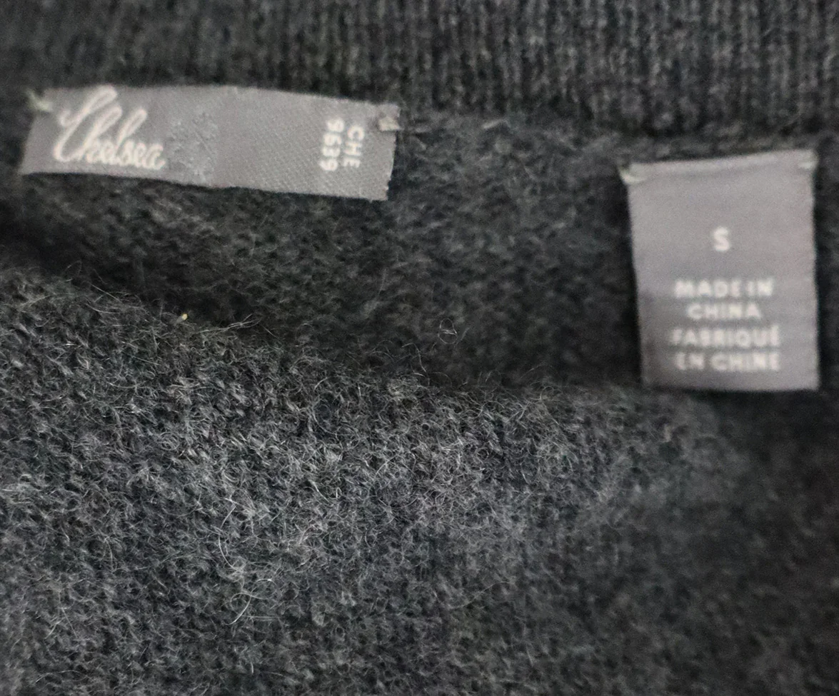 Grey Cashmere Cardigan With Belt Sweater sz 2 - Image 4
