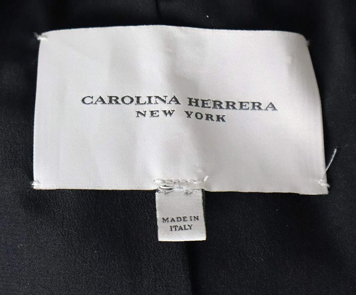 Carolina Herrera Black Leather Cutwork Jacket sz 2 - Image 4