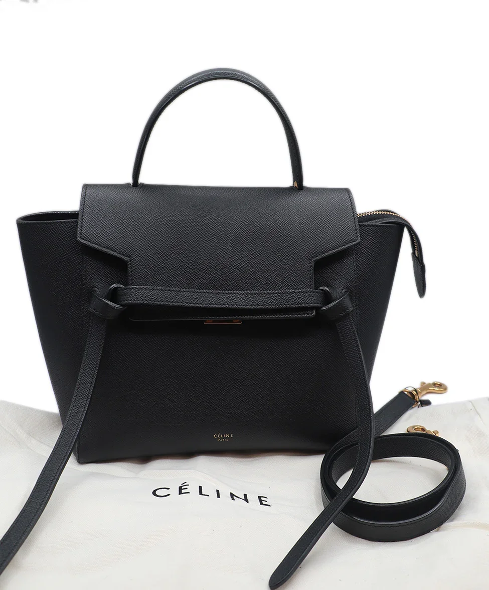 Celine Black Leather Belt Bag - Image 6
