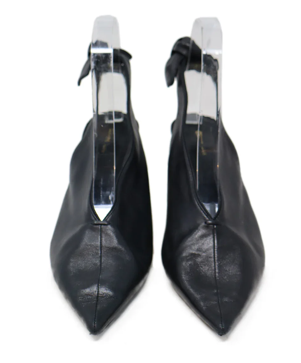 Celine Black Leather Bow Slingback Heels sz 6.5 - Image 4