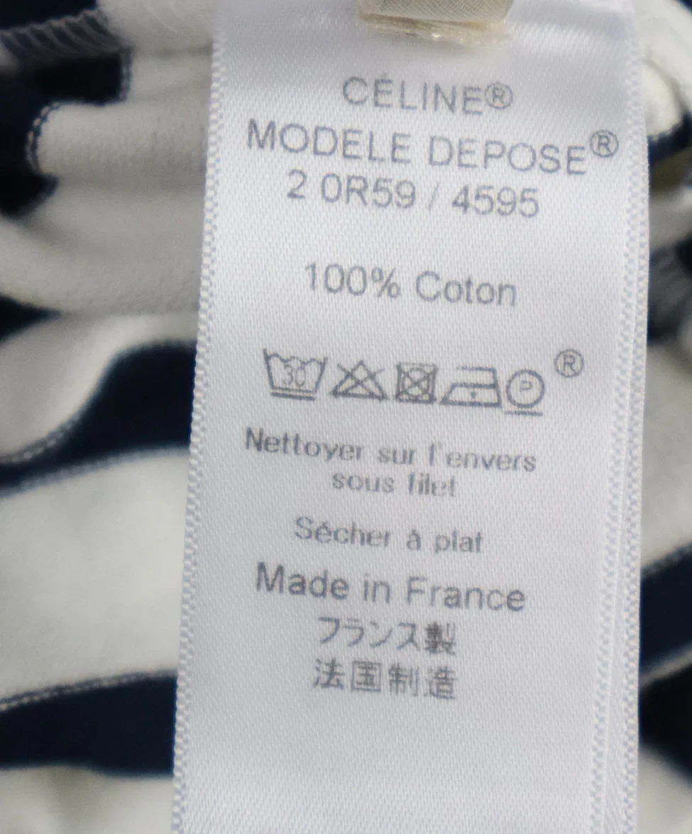 Celine Blue & White Striped Top sz 4 - Image 5