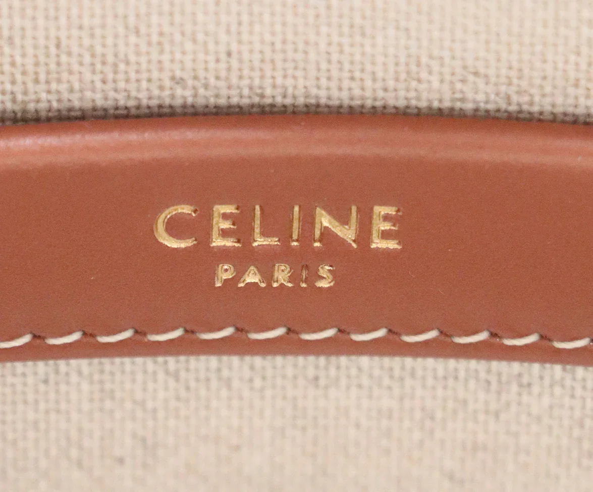 Celine Ivory & Black Canvas All Over Small Cabas Totebag - Image 8