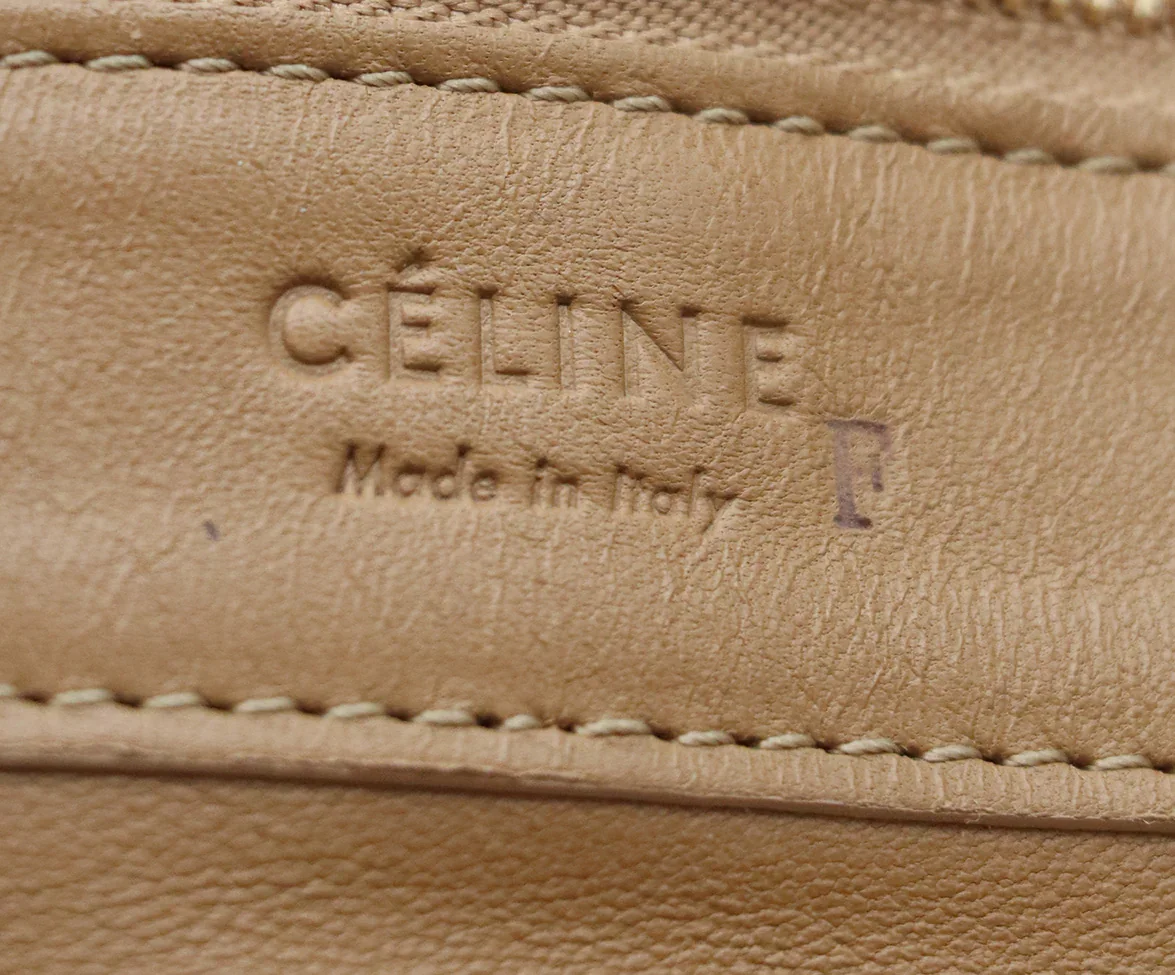 Celine Neutral Tan & Black Leather Handbag - Image 7
