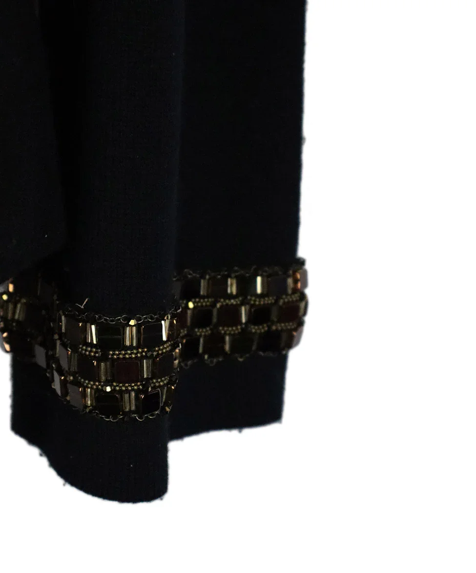 Chanel Black Cashmere Beaded Cardigan sz 8 - Image 6