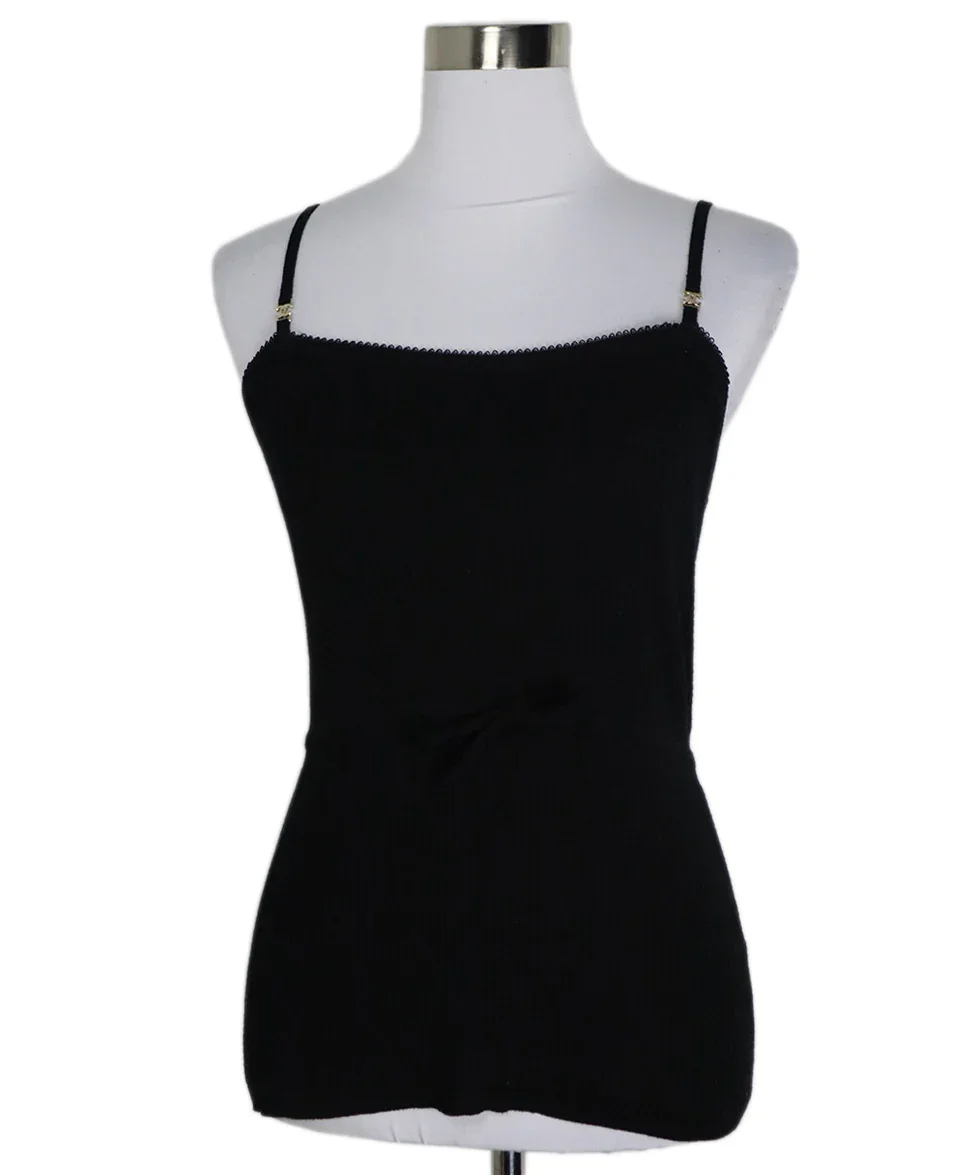 Chanel Black Cotton Knit Tank Top sz 4