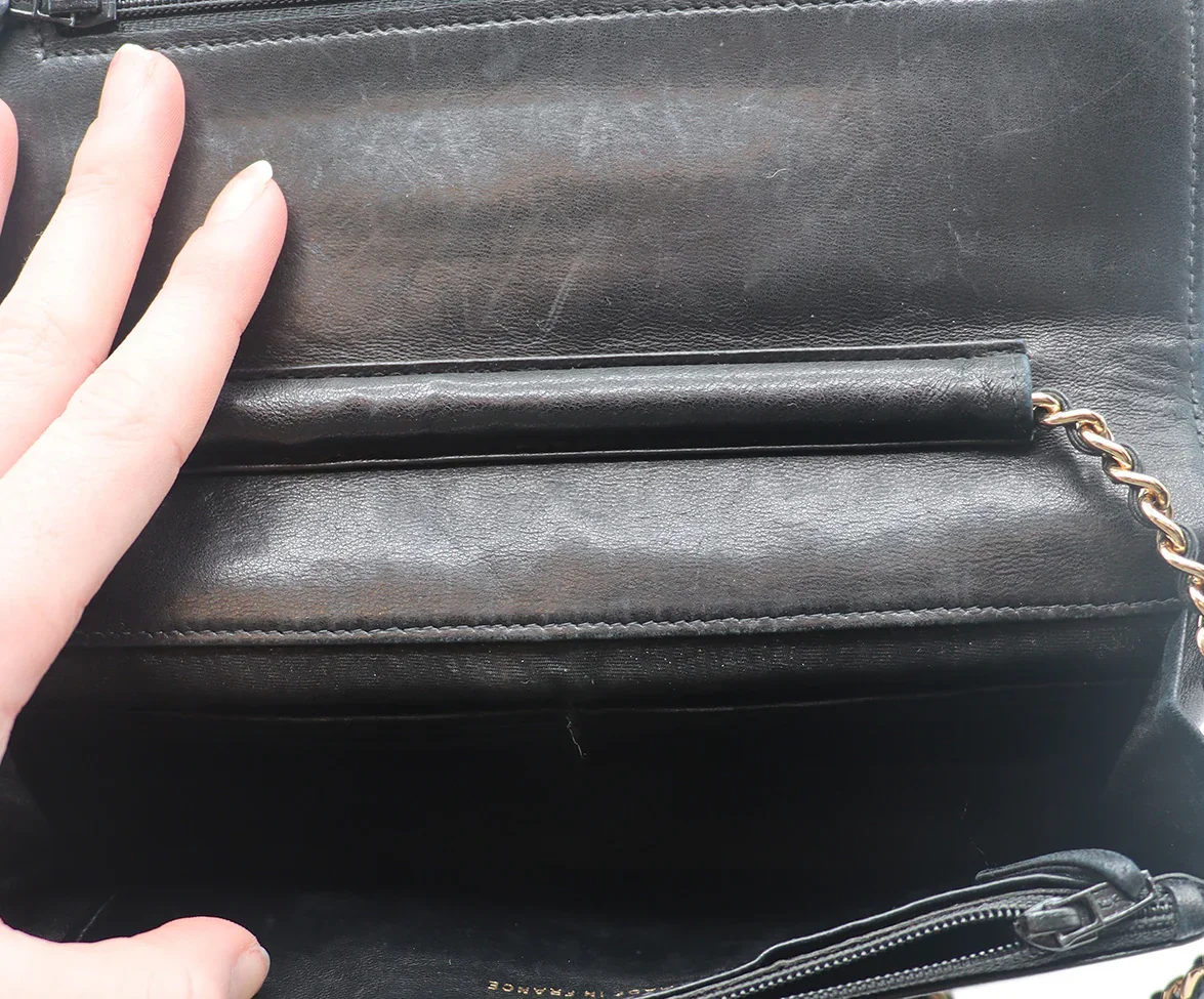 Chanel Black Crossbody Wallet on Chain Handbag - Image 5