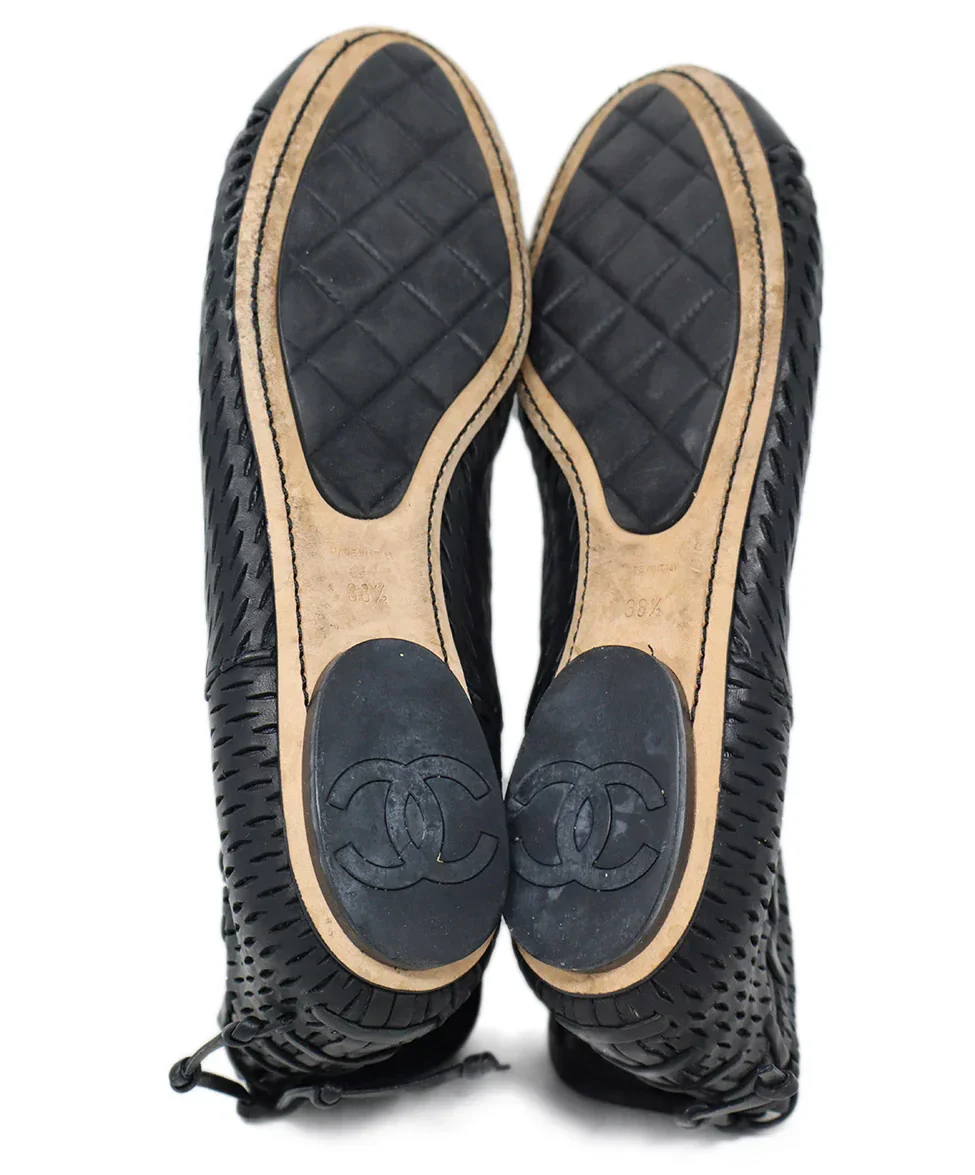 Chanel Black Perforated Leather Booties sz 8.5 - Image 5