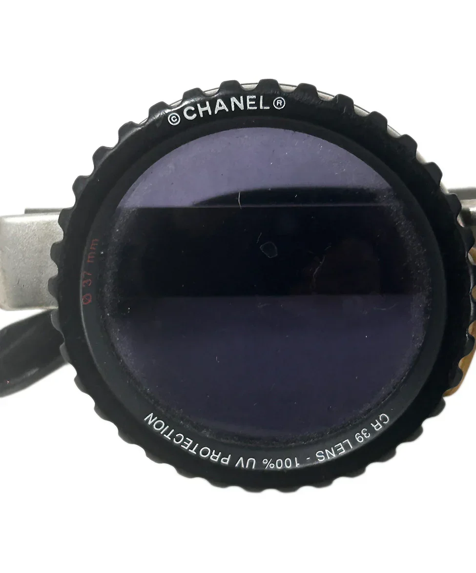 Chanel Black Silver Lens Frames Sunglasses - Image 3