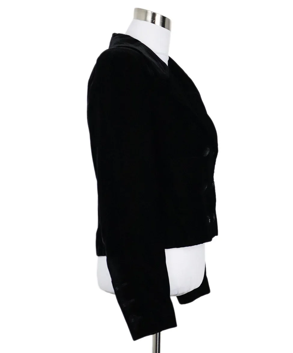 Chanel Black Velvet Blazer sz 6 - Image 2