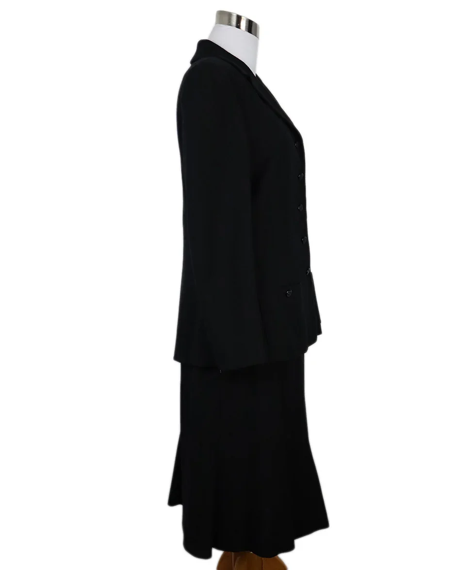 Chanel Black Wool & Silk Skirt Suit sz 8 - Image 2