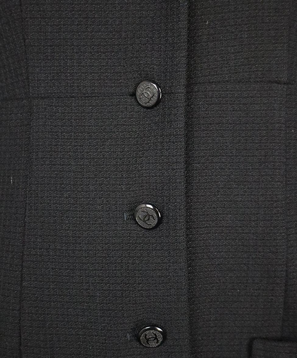 Chanel Black Wool & Silk Skirt Suit sz 8 - Image 6
