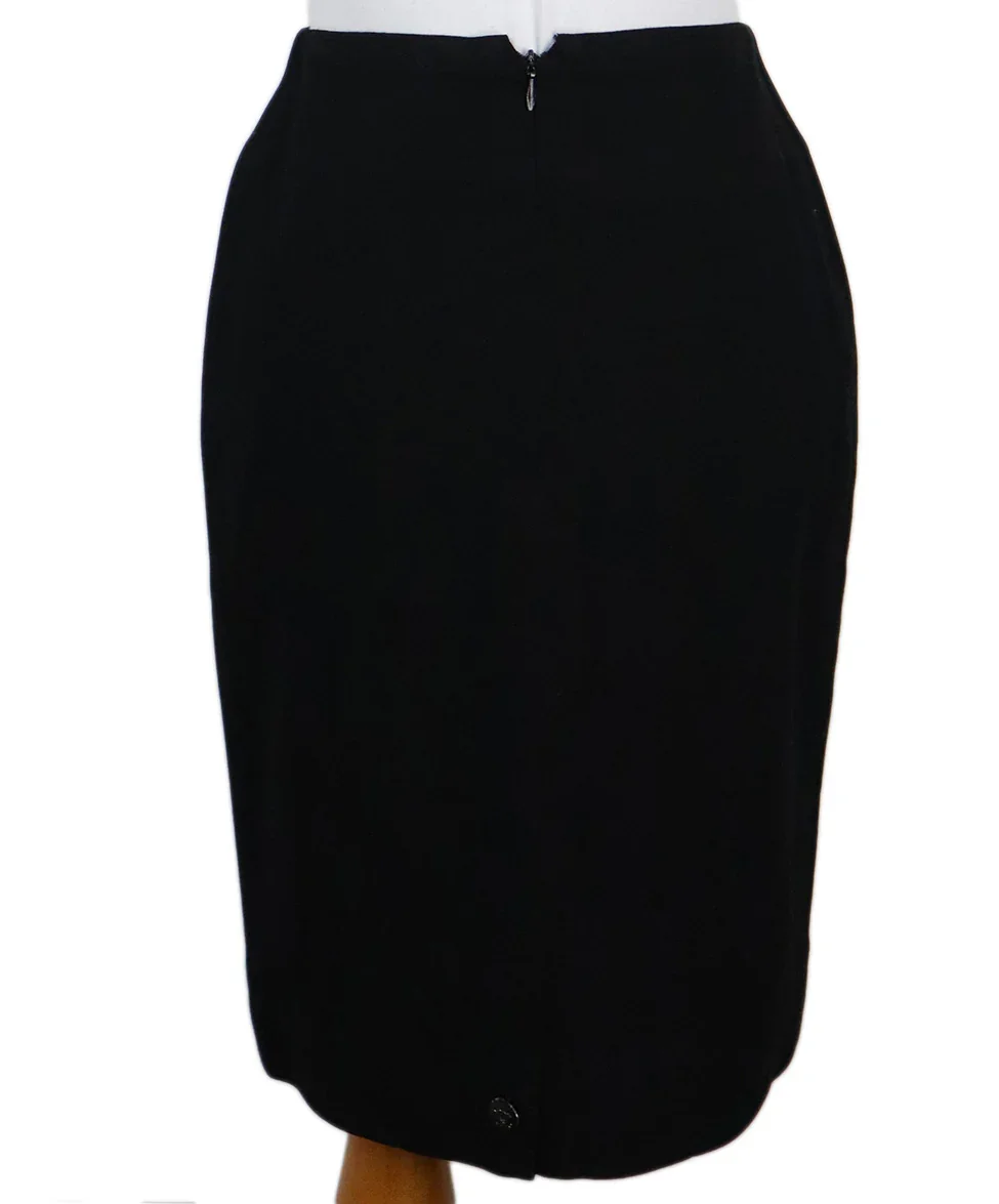 Chanel Black Wool Skirt sz 4 - Image 3