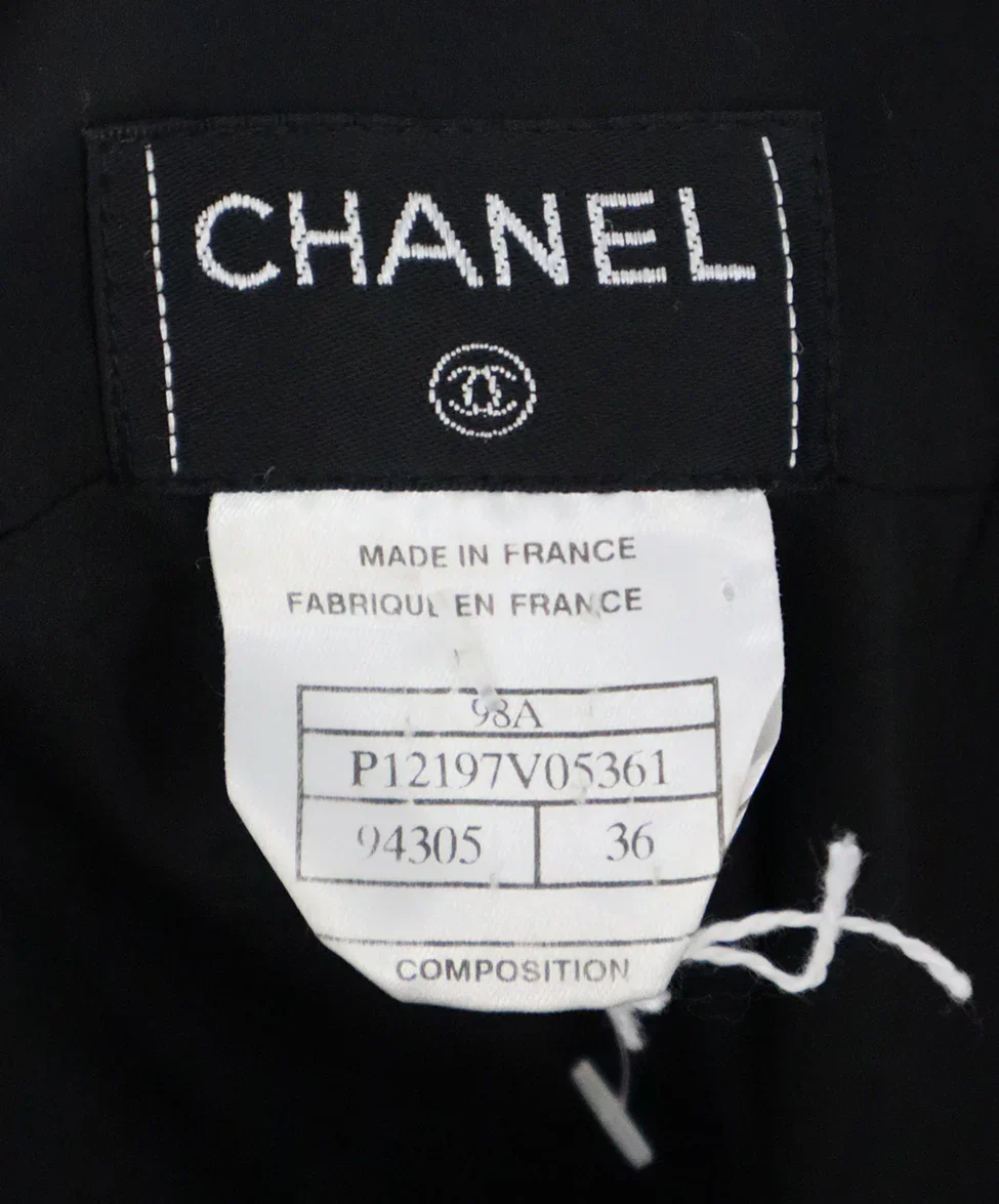 Chanel Black Wool Skirt sz 4 - Image 4
