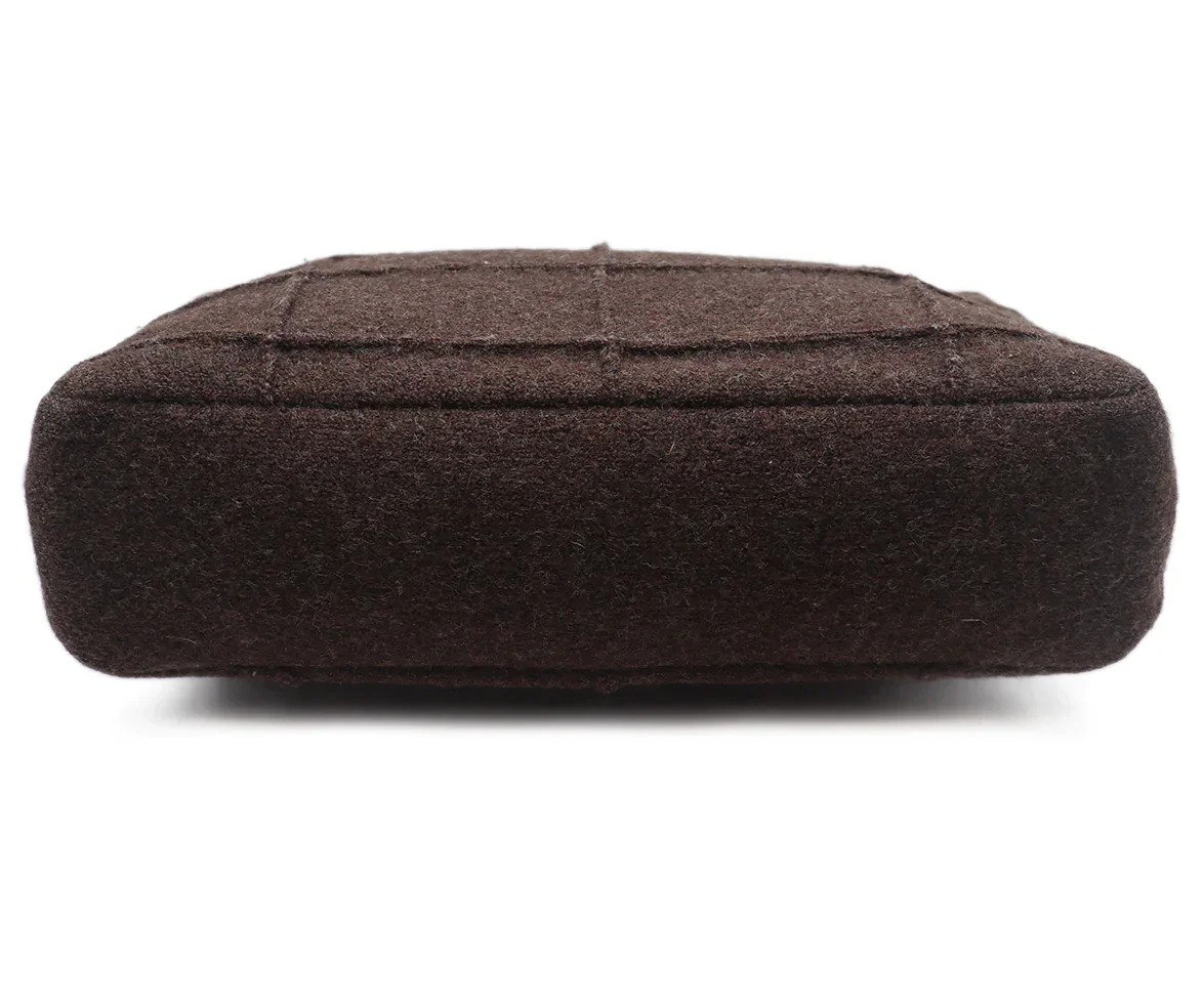 Chanel Brown Flannel Wool Handbag - Image 4