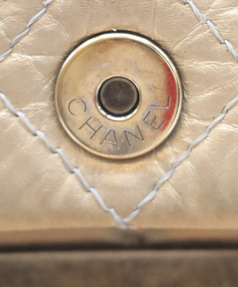 Chanel Gold Quilted Leather Handbag - Image 11